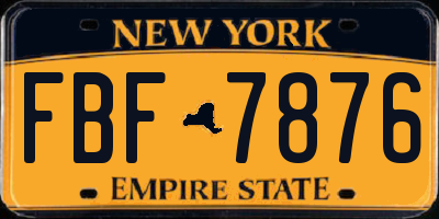 NY license plate FBF7876