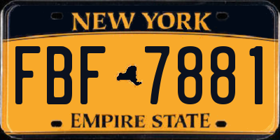NY license plate FBF7881