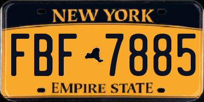 NY license plate FBF7885