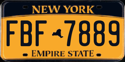 NY license plate FBF7889