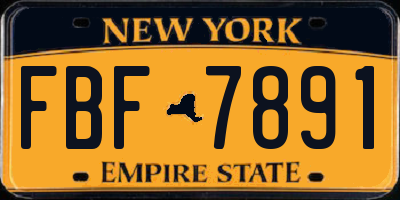 NY license plate FBF7891