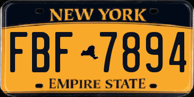 NY license plate FBF7894