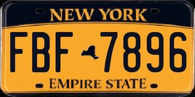 NY license plate FBF7896