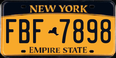 NY license plate FBF7898