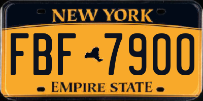 NY license plate FBF7900