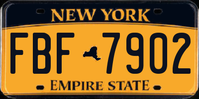 NY license plate FBF7902