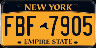 NY license plate FBF7905