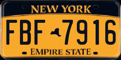 NY license plate FBF7916