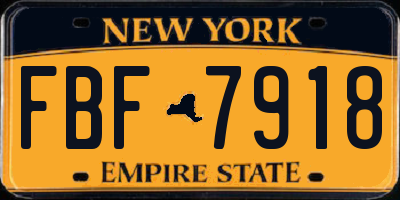 NY license plate FBF7918