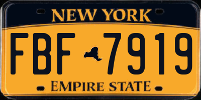 NY license plate FBF7919