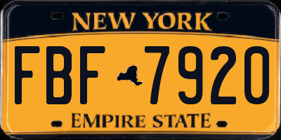 NY license plate FBF7920