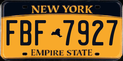 NY license plate FBF7927