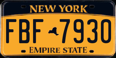NY license plate FBF7930