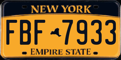 NY license plate FBF7933