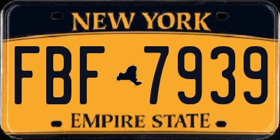 NY license plate FBF7939