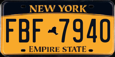 NY license plate FBF7940