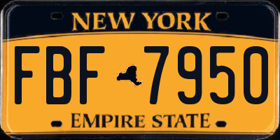 NY license plate FBF7950