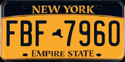 NY license plate FBF7960