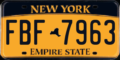 NY license plate FBF7963