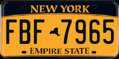 NY license plate FBF7965