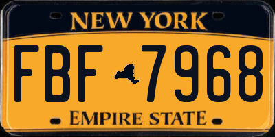 NY license plate FBF7968