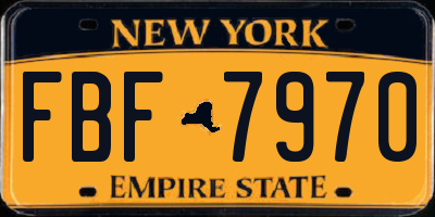 NY license plate FBF7970