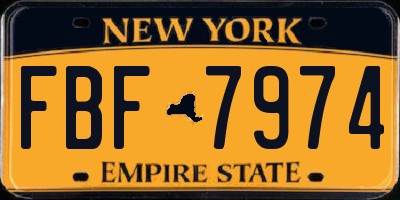 NY license plate FBF7974