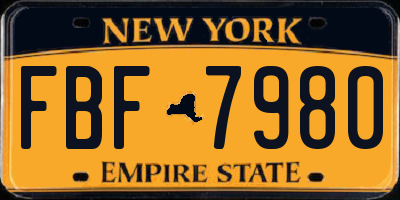 NY license plate FBF7980