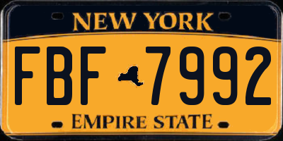 NY license plate FBF7992