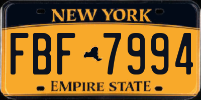 NY license plate FBF7994