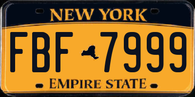 NY license plate FBF7999