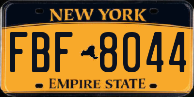 NY license plate FBF8044