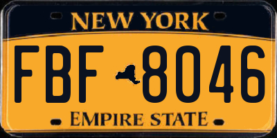 NY license plate FBF8046