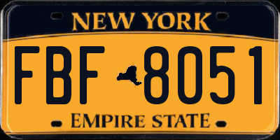 NY license plate FBF8051