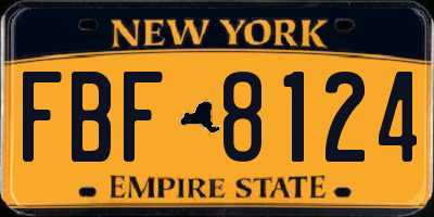 NY license plate FBF8124