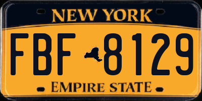 NY license plate FBF8129