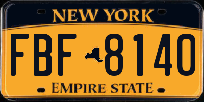 NY license plate FBF8140
