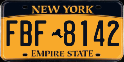 NY license plate FBF8142