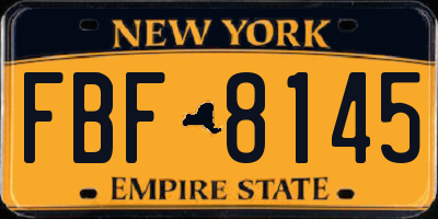 NY license plate FBF8145