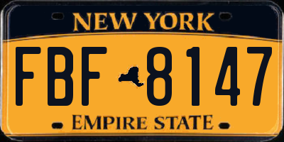 NY license plate FBF8147