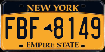 NY license plate FBF8149