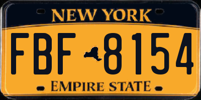 NY license plate FBF8154