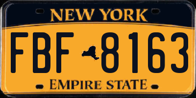 NY license plate FBF8163