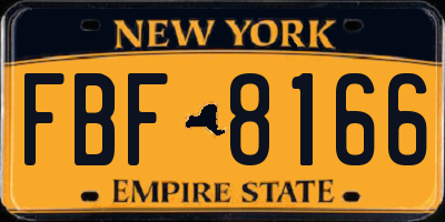 NY license plate FBF8166