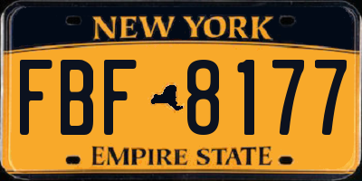 NY license plate FBF8177