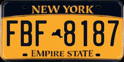 NY license plate FBF8187