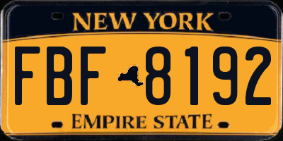 NY license plate FBF8192