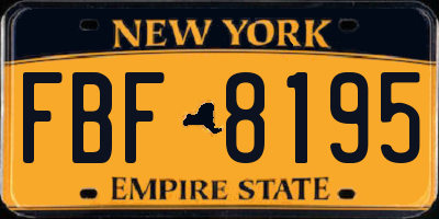 NY license plate FBF8195