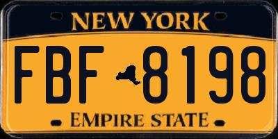 NY license plate FBF8198