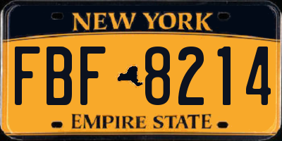 NY license plate FBF8214